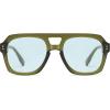 image:imageSOJOS Retro Thick Polarized Aviator Sunglasses for Women Men Large Trendy Bold Square Pilot Shades SJ2385Light GreenLight Green Light Tint Lowpolarization