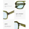 image:imageSOJOS Retro Thick Polarized Aviator Sunglasses for Women Men Large Trendy Bold Square Pilot Shades SJ2385Light GreenLight Green Light Tint Lowpolarization