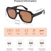 image:imageSOJOS Retro Thick Polarized Aviator Sunglasses for Women Men Large Trendy Bold Square Pilot Shades SJ2385Shiny BlackBlush Tint