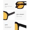 image:imageSOJOS Retro Thick Polarized Aviator Sunglasses for Women Men Large Trendy Bold Square Pilot Shades SJ2385Shiny BlackYellow Light Tint Lowpolarization