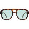 image:imageSOJOS Retro Thick Polarized Aviator Sunglasses for Women Men Large Trendy Bold Square Pilot Shades SJ2385TortoiseLight Green Light Tint Lowpolarization