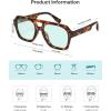 image:imageSOJOS Retro Thick Polarized Aviator Sunglasses for Women Men Large Trendy Bold Square Pilot Shades SJ2385TortoiseLight Green Light Tint Lowpolarization