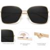 image:imageSOJOS Trendy Square Oversized Sunglasses Womens Mens UV400 Big Large Designer Shades SJ1082GoldDark Grey