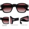 image:imageSOJOS Vintage Retro Square Polarized Sunglasses Men Standard Fit Trendy Womens Sun Glasses SJ2382Black Frame Brown Grading Lens