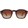 image:imageSOJOS Vintage Retro Square Polarized Sunglasses Men Standard Fit Trendy Womens Sun Glasses SJ2382Brown Tortoise Frame Brown Grading Lens