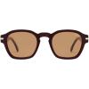 image:imageSOJOS Vintage Retro Square Polarized Sunglasses Men Standard Fit Trendy Womens Sun Glasses SJ2382Milky Brown Frame Brown Lens