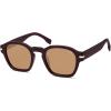 image:imageSOJOS Vintage Retro Square Polarized Sunglasses Men Standard Fit Trendy Womens Sun Glasses SJ2382Milky Brown Frame Brown Lens