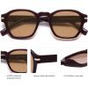 image:imageSOJOS Vintage Retro Square Polarized Sunglasses Men Standard Fit Trendy Womens Sun Glasses SJ2382Milky Brown Frame Brown Lens
