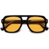 image:imageSOJOS Retro Thick Polarized Aviator Sunglasses for Women Men Large Trendy Bold Square Pilot Shades SJ2385Shiny BlackYellow Light Tint Lowpolarization