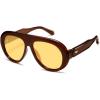 image:imageSOJOS Trendy Oversized Polarized Aviator Sunglasses Womens Men Retro Vintage 70s Style UV Protection Sun Glasses SJ2390OrangebrownLight Yellow