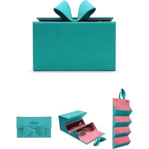 image:imageSOJOS Foldable Travel Sunglass Case 4 Slots Sunglasses Holder women men Portable Space Saving Glasses Organizer SA525