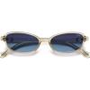 image:imageSOJOS Ocean Collection Rectangle Polarized Sunglasses Women Men Retro Lightweight Narrow Trendy Cat Eye Sunnies ApexBeigeBlue