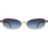 image:imageSOJOS Ocean Collection Rectangle Polarized Sunglasses Women Men Retro Lightweight Narrow Trendy Cat Eye Sunnies ApexBeigeBlue