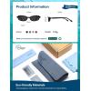 image:imageSOJOS Ocean Collection Rectangle Polarized Sunglasses Women Men Retro Lightweight Narrow Trendy Cat Eye Sunnies ApexBlackGrey