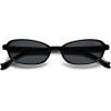 image:imageSOJOS Ocean Collection Rectangle Polarized Sunglasses Women Men Retro Lightweight Narrow Trendy Cat Eye Sunnies ApexBlackGrey