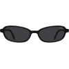 image:imageSOJOS Ocean Collection Rectangle Polarized Sunglasses Women Men Retro Lightweight Narrow Trendy Cat Eye Sunnies ApexBlackGrey