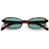 image:imageSOJOS Ocean Collection Rectangle Polarized Sunglasses Women Men Retro Lightweight Narrow Trendy Cat Eye Sunnies ApexBrown TortoiseGreen