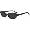 image:imageSOJOS Ocean Collection Rectangle Polarized Sunglasses Women Men Retro Lightweight Narrow Trendy Cat Eye Sunnies ApexBlackGrey