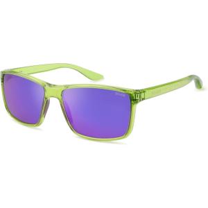 image:imageSOJOS Polarized Square Sunglasses for Men Women Lightweight TR90 Frame UV Protection Mens Womens Sun Glasses SJ2645YellowPurple Mirrored
