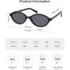 image:imageSOJOS Acetate Polarized Oval Sunglasses Women Retro Handmade Narrow Y2K Lightweight Vintage 90s Designer Sun Glasses LonaBlackGrey