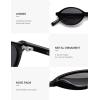 image:imageSOJOS Acetate Polarized Oval Sunglasses Women Retro Handmade Narrow Y2K Lightweight Vintage 90s Designer Sun Glasses LonaBlackGrey
