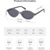 image:imageSOJOS Acetate Polarized Oval Sunglasses Women Retro Handmade Narrow Y2K Lightweight Vintage 90s Designer Sun Glasses LonaGreyGrey