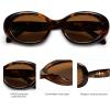 image:imageSOJOS Retro Oval Polarized Sunglasses for Women Men 90s Vintage UV400 Protection Tiny Sun Glasses SJ2286Amber TortoiseBrown