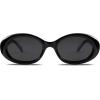 image:imageSOJOS Retro Oval Polarized Sunglasses for Women Men 90s Vintage UV400 Protection Tiny Sun Glasses SJ2286BlackGrey
