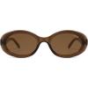 image:imageSOJOS Retro Oval Polarized Sunglasses for Women Men 90s Vintage UV400 Protection Tiny Sun Glasses SJ2286BrownBrown