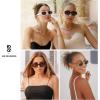 image:imageSOJOS Retro Oval Polarized Sunglasses for Women Men 90s Vintage UV400 Protection Tiny Sun Glasses SJ2286BrownGrey