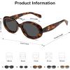 image:imageSOJOS Retro Oval Polarized Sunglasses for Women Men 90s Vintage UV400 Protection Tiny Sun Glasses SJ2286BrownGrey