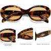 image:imageSOJOS Retro Oval Polarized Sunglasses for Women Men 90s Vintage UV400 Protection Tiny Sun Glasses SJ2286BrownLight Brown