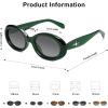 image:imageSOJOS Retro Oval Polarized Sunglasses for Women Men 90s Vintage UV400 Protection Tiny Sun Glasses SJ2286GreenGradient Grey