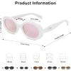 image:imageSOJOS Retro Oval Polarized Sunglasses for Women Men 90s Vintage UV400 Protection Tiny Sun Glasses SJ2286WhitePink Mirrored