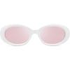 image:imageSOJOS Retro Oval Polarized Sunglasses for Women Men 90s Vintage UV400 Protection Tiny Sun Glasses SJ2286WhitePink Mirrored