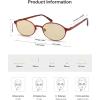 image:imageSOJOS Small Retro Oval Polarized Sunglasses Womens Mens 80s 90s Chic Trendy Round Metal Frame Sunnies SJ1260Dark RedLight Brown Tint