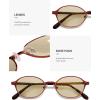 image:imageSOJOS Small Retro Oval Polarized Sunglasses Womens Mens 80s 90s Chic Trendy Round Metal Frame Sunnies SJ1260Dark RedLight Brown Tint