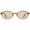 image:imageSOJOS Small Retro Oval Polarized Sunglasses Womens Mens 80s 90s Chic Trendy Round Metal Frame Sunnies SJ1260Dark RedLight Brown Tint