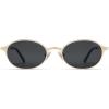 image:imageSOJOS Small Retro Oval Polarized Sunglasses Womens Mens 80s 90s Chic Trendy Round Metal Frame Sunnies SJ1260GoldGrey