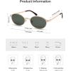 image:imageSOJOS Small Retro Oval Polarized Sunglasses Womens Mens 80s 90s Chic Trendy Round Metal Frame Sunnies SJ1260Shiny GoldGreen