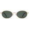 image:imageSOJOS Small Retro Oval Polarized Sunglasses Womens Mens 80s 90s Chic Trendy Round Metal Frame Sunnies SJ1260Shiny GoldGreen