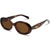 image:imageSOJOS Retro Oval Polarized Sunglasses for Women Men 90s Vintage UV400 Protection Tiny Sun Glasses SJ2286Amber TortoiseBrown