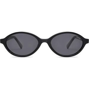 image:imageSOJOS Acetate Polarized Oval Sunglasses Women Retro Handmade Narrow Y2K Lightweight Vintage 90s Designer Sun Glasses LonaBlack