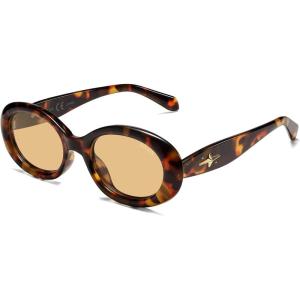 image:imageSOJOS Retro Oval Polarized Sunglasses for Women Men 90s Vintage UV400 Protection Tiny Sun Glasses SJ2286BrownLight Brown