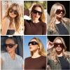 image:imageSOJOS Vintage Retro Oversized Big Aviator Polarized Sunglasses Womens Men SJ2615Brown Tortoise Frame Brown Lens