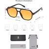 image:imageSOJOS Retro Trendy Aviator Polarized Sunglasses Men Women Vintage 70s Square Stylish Frame Sun Glasses SJ2283BlackOrange Grading
