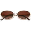 image:imageSOJOS Trendy Oval Polarized Sunglasses for Women Men 80s 90s Chic Retro Vintage Sunnies SJ1248Solid Dark BrownReddish Brown