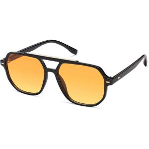 image:imageSOJOS Retro Trendy Aviator Polarized Sunglasses Men Women Vintage 70s Square Stylish Frame Sun Glasses SJ2283BlackOrange Grading