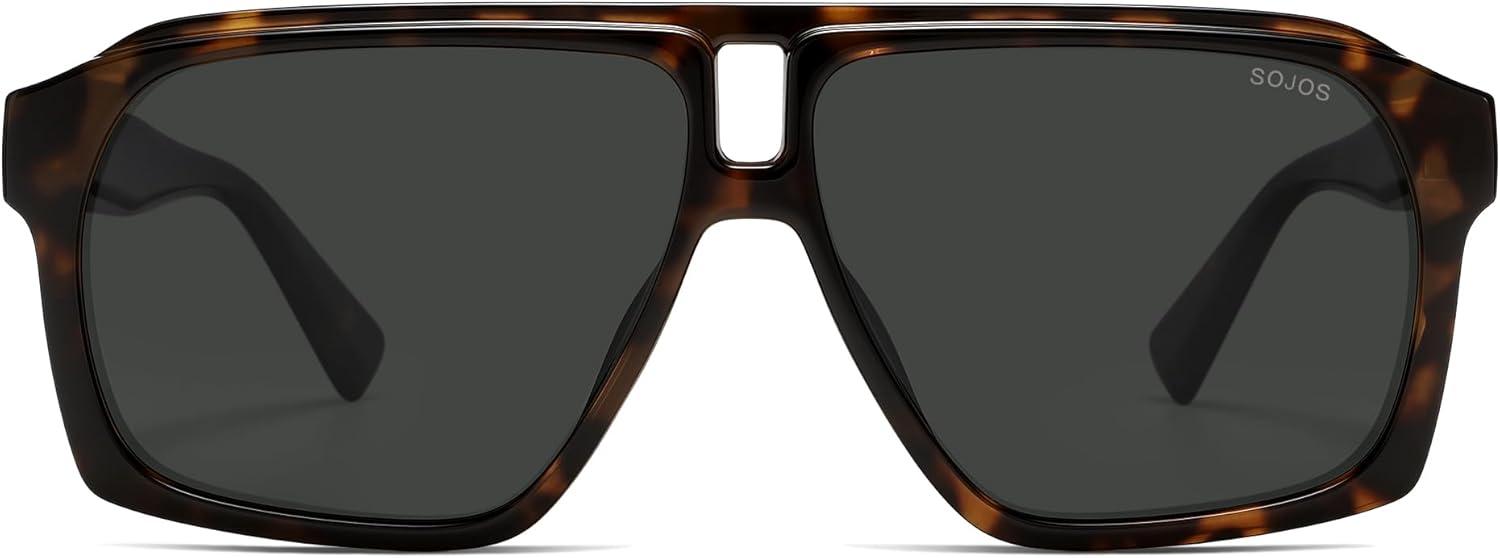 image:imageSOJOS Trendy Polarized Aviator Sunglasses for Women MenFashion Square Aviators Shades Vintage Style UV400 Protected SJ2699Demi