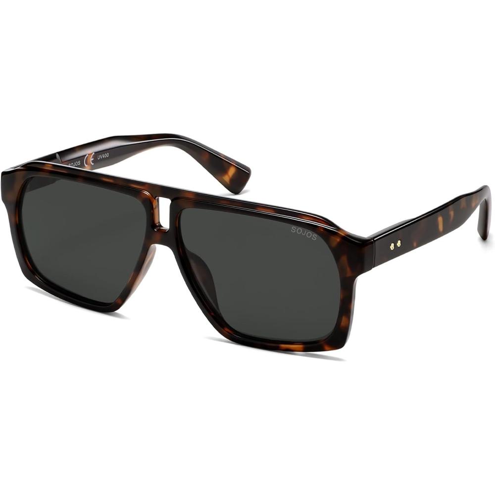 image:imageSOJOS Trendy Polarized Aviator Sunglasses for Women MenFashion Square Aviators Shades Vintage Style UV400 Protected SJ2699Demi